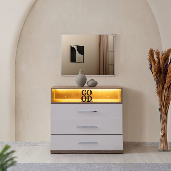 Hanah Home Cómoda Milano Blanco y Marrón Hanah Home Cómoda Milano Blanco y Marrón